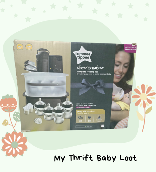 Preloved Tommee Tippee feeding set – electric steam steriliser included